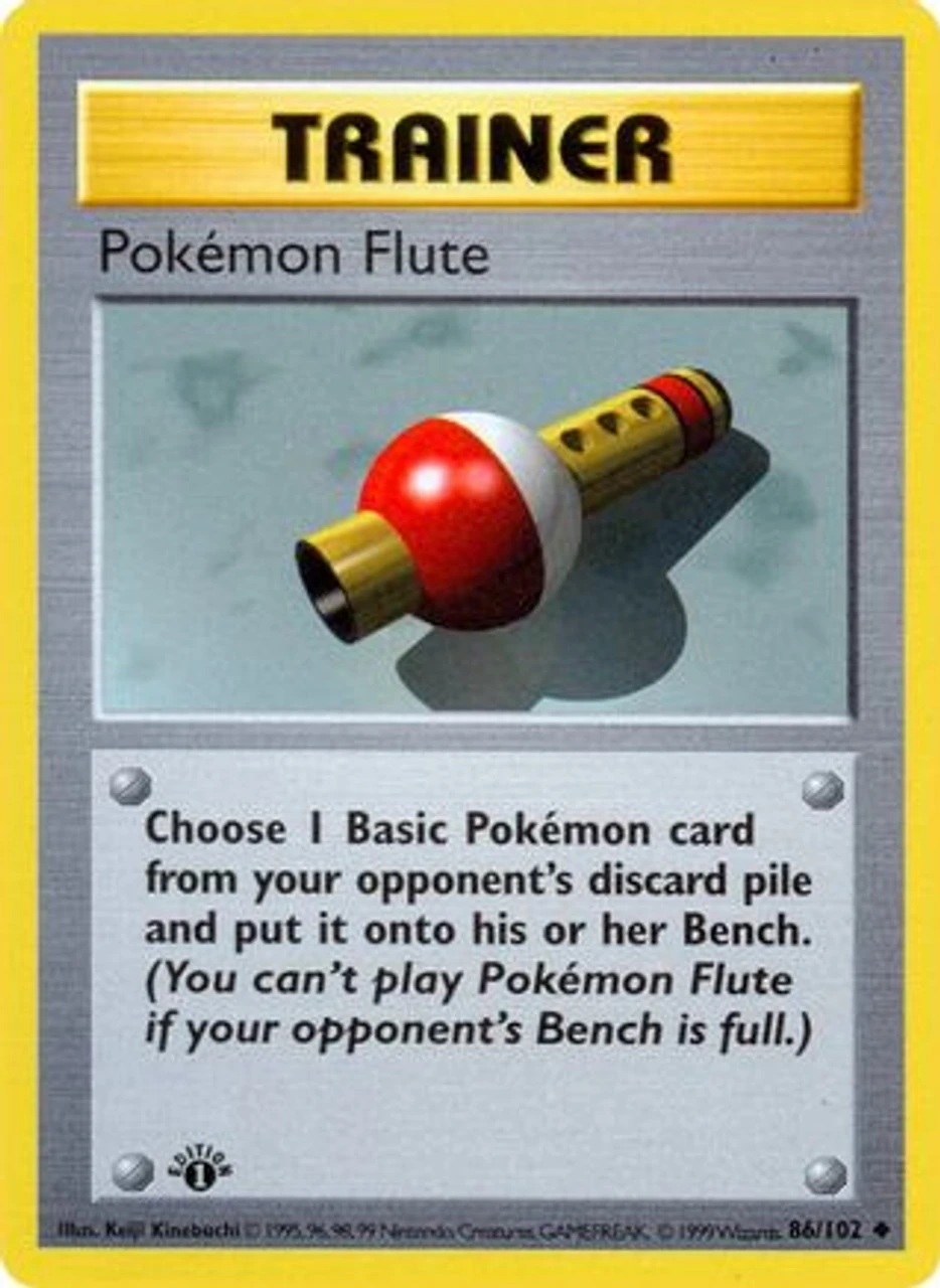 Pokemon Flute 86 - Base Set Shadowless 1st Edition 1 Pokemon Flute 86 - Base Set Shadowless 1st Edition