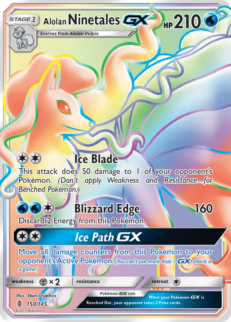 Alolan Ninetales-GX 150/145 - Guardians Rising Holofoil 1 Alolan Ninetales-GX 150/145 - Guardians Rising Holofoil