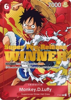 Bandai Monkey.D.Luffy (Super Pre-Release) [Winner] (P-001) One Piece Promotion Cards Foil