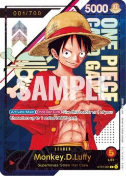 Bandai Monkey.D.Luffy [Serial Number] (ST01-001) One Piece Promotion Cards Foil