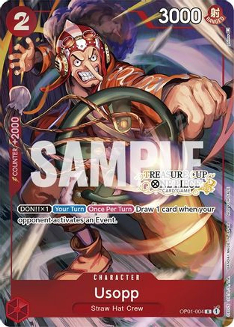 Bandai Usopp (Treasure Cup) (OP01-004) One Piece Promotion Cards Foil 1 Bandai Usopp (Treasure Cup) (OP01-004) One Piece Promotion Cards Foil