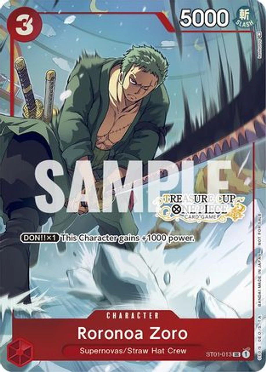 Bandai Roronoa Zoro (Treasure Cup) (ST01-013) One Piece Promotion Cards Foil 1 Bandai Roronoa Zoro (Treasure Cup) (ST01-013) One Piece Promotion Cards Foil