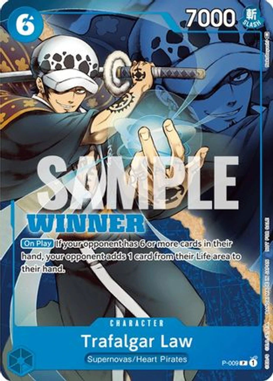 Bandai Trafalgar Law (Winner Pack Vol. 1) (P-009) One Piece Promotion Cards 1 Bandai Trafalgar Law (Winner Pack Vol. 1) (P-009) One Piece Promotion Cards