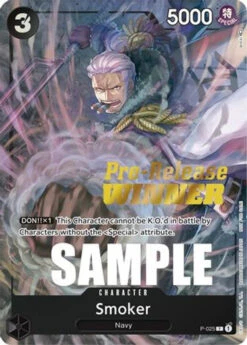 Bandai Smoker (Pre-Release) [Winner] (P-025) One Piece Promotion Cards Foil