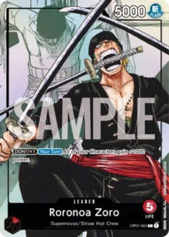 Bandai Roronoa Zoro (Alternate Art) (OP01-001) One Piece Promotion Cards Foil