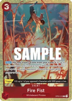 Bandai Fire Fist (Alternate Art) (OP03-018) Pillars Of Strength Foil