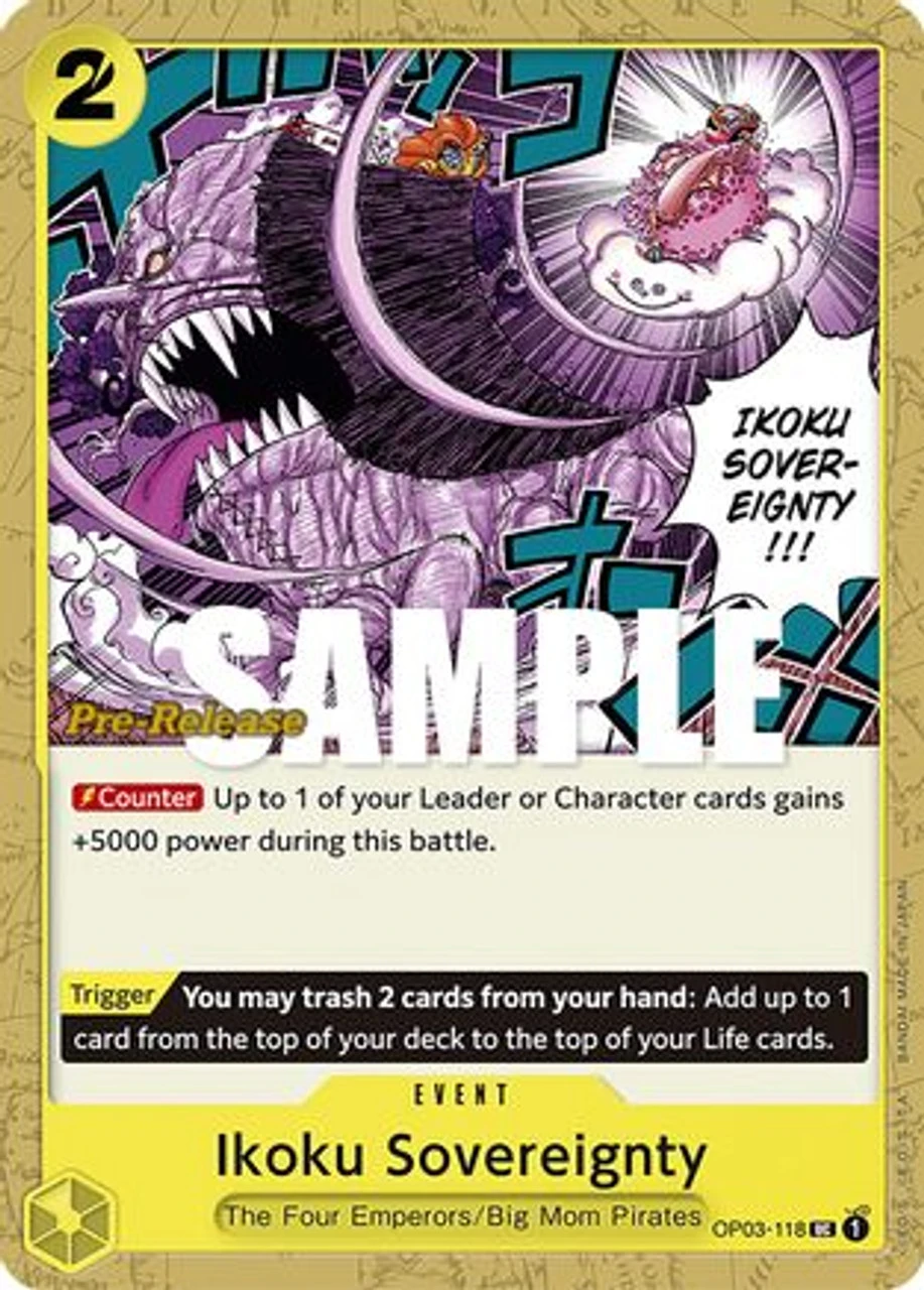 Bandai Ikoku Sovereignty (OP03-118) Pillars Of Strength Pre-Release Cards 1 Bandai Ikoku Sovereignty (OP03-118) Pillars Of Strength Pre-Release Cards