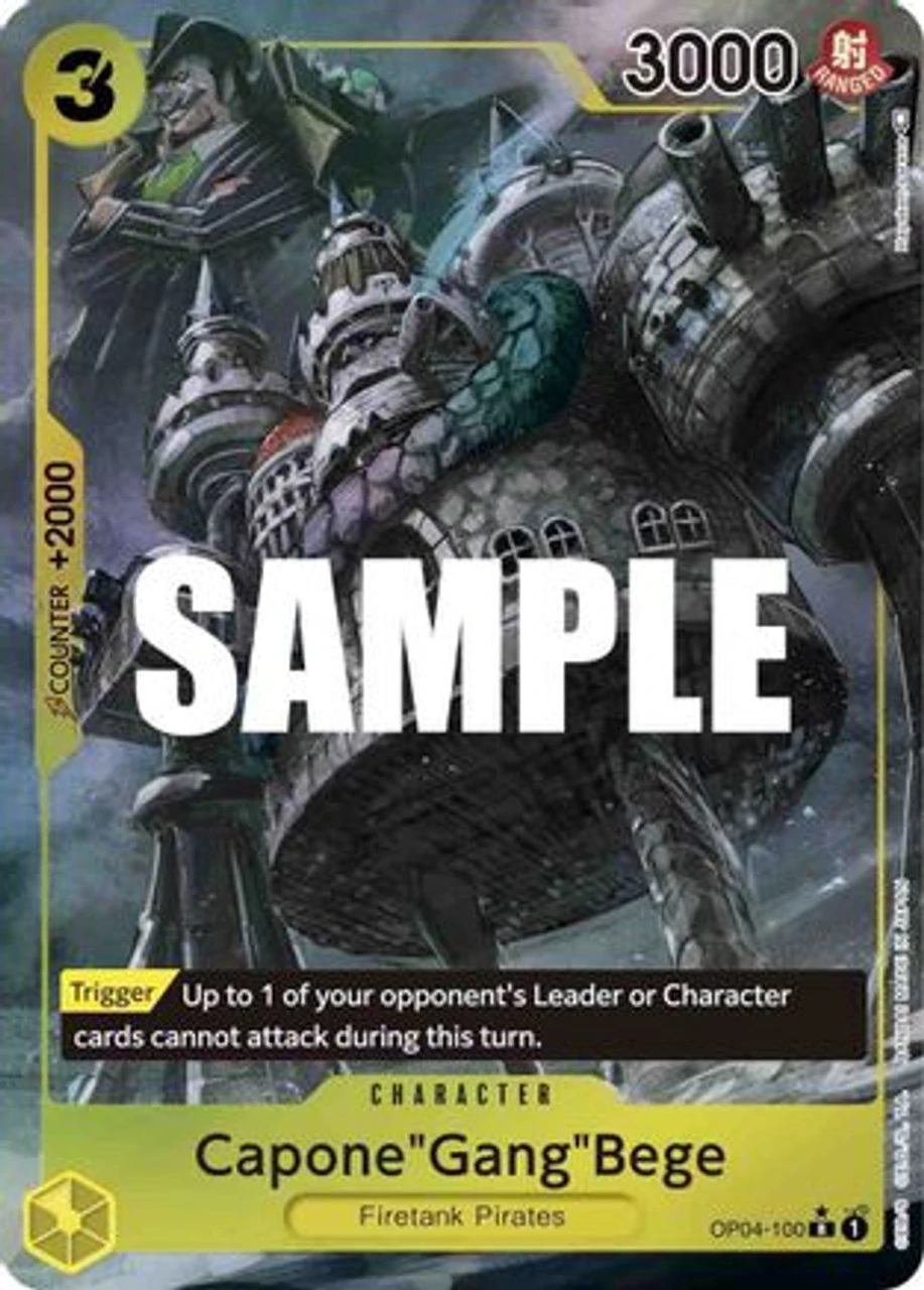 Bandai Capone"Gang"Bege (Alternate Art) (OP04-100) Kingdoms Of Intrigue Foil 1 Bandai Capone"Gang"Bege (Alternate Art) (OP04-100) Kingdoms Of Intrigue Foil