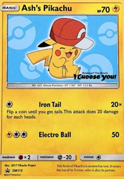 Ash's Pikachu SM113/248 - SM Black Star Promos